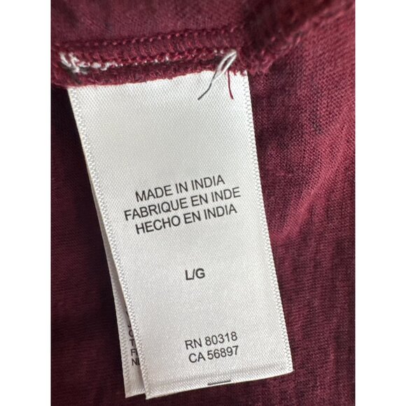 Lucky Brand Burgundy Leopard Print Modal Cotton Peplum Top - Picture 4 of 5